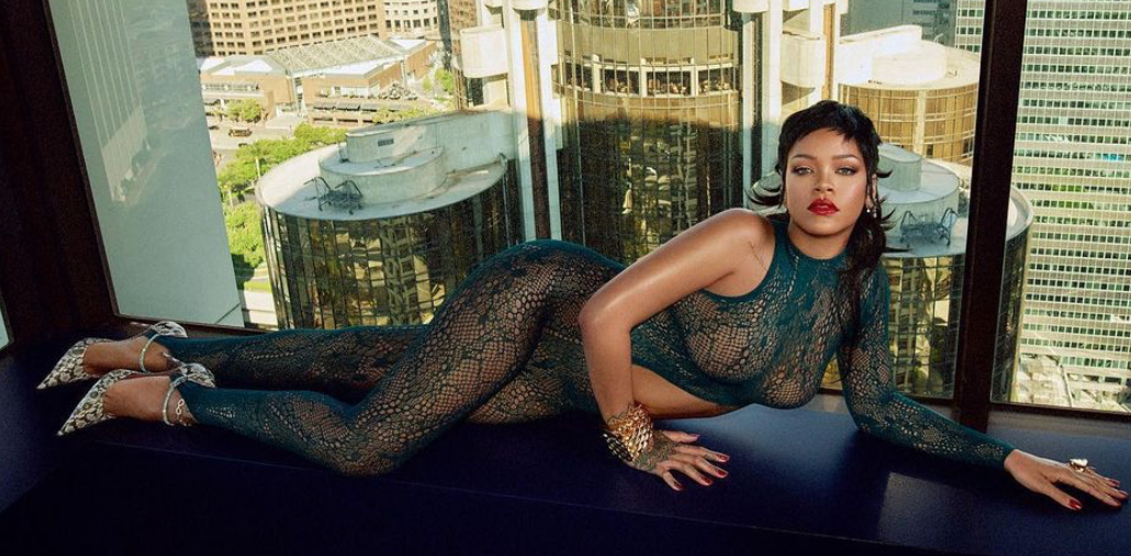 Rihanna Posts Photo In Sexy Catsuit Posing On A Piano For SavageXFenty